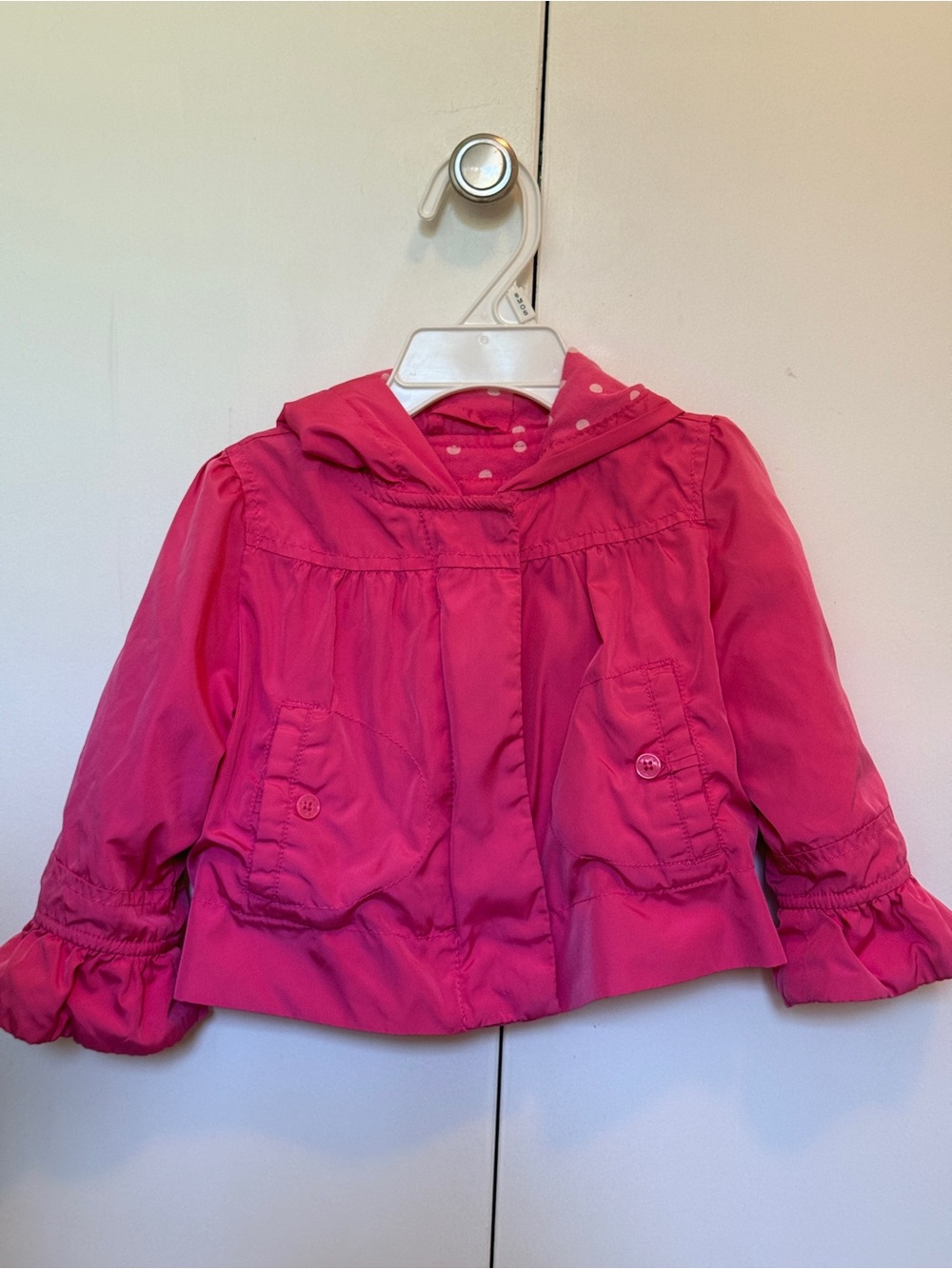 GAP Girls' Bright Pink Hooded Raincoat